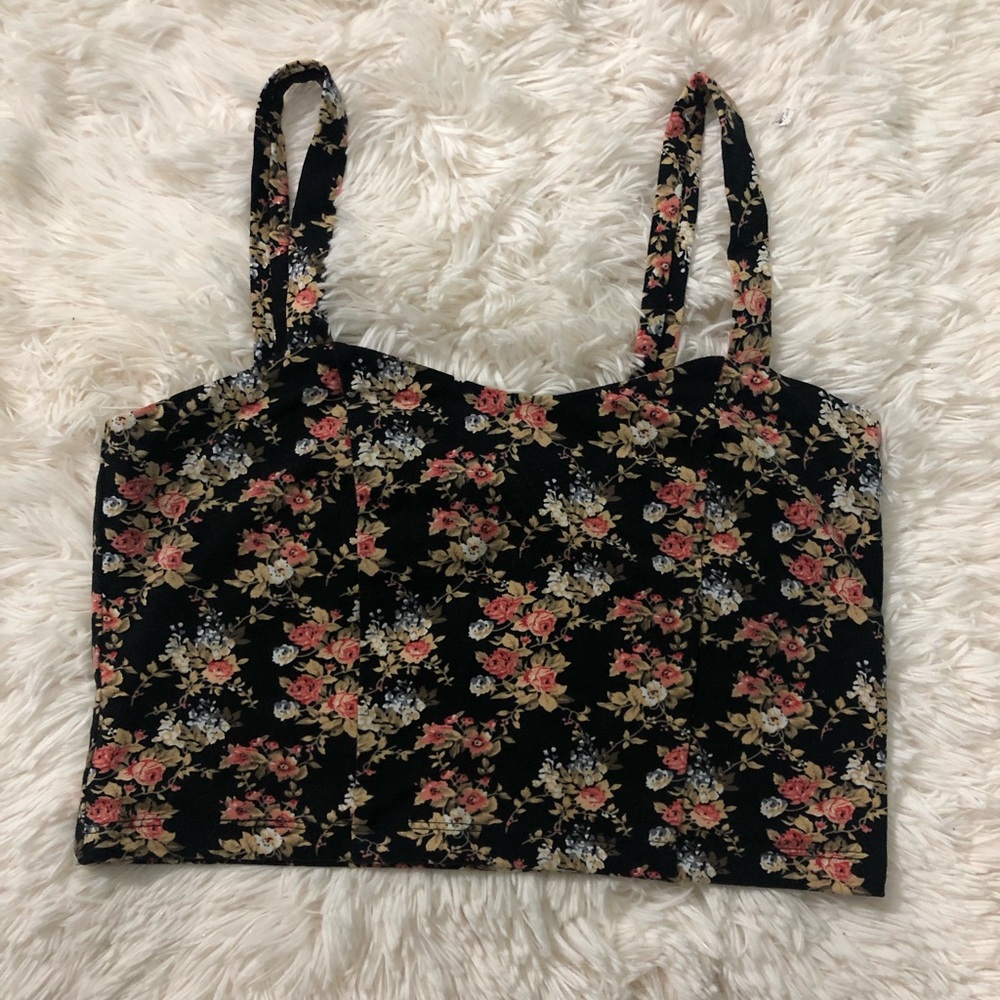 Forever 21 Flowery Crop Top
